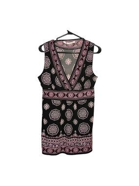 Max Studio mandarin collar sleeveless v neck tunic size large